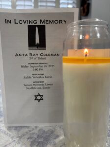 Candles lit for Anita - Grief of losing a Parent by Rhonda Guzman PCSS